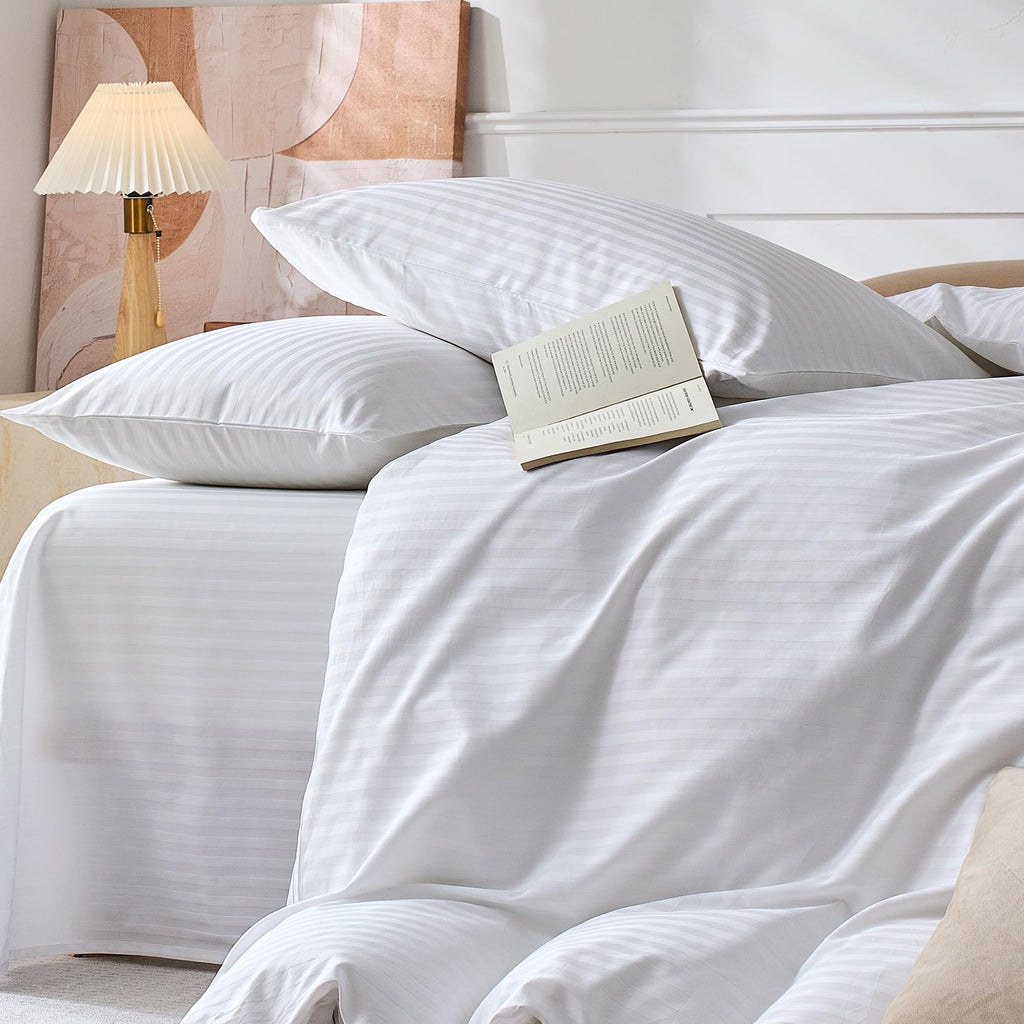 JELLYMONI Cotton Striped Pillowcases Set of 2, Sage Green, Standard | Soft breathable feel, Envelope closure, 400TC cotton, Machine washable, Gentle on skin