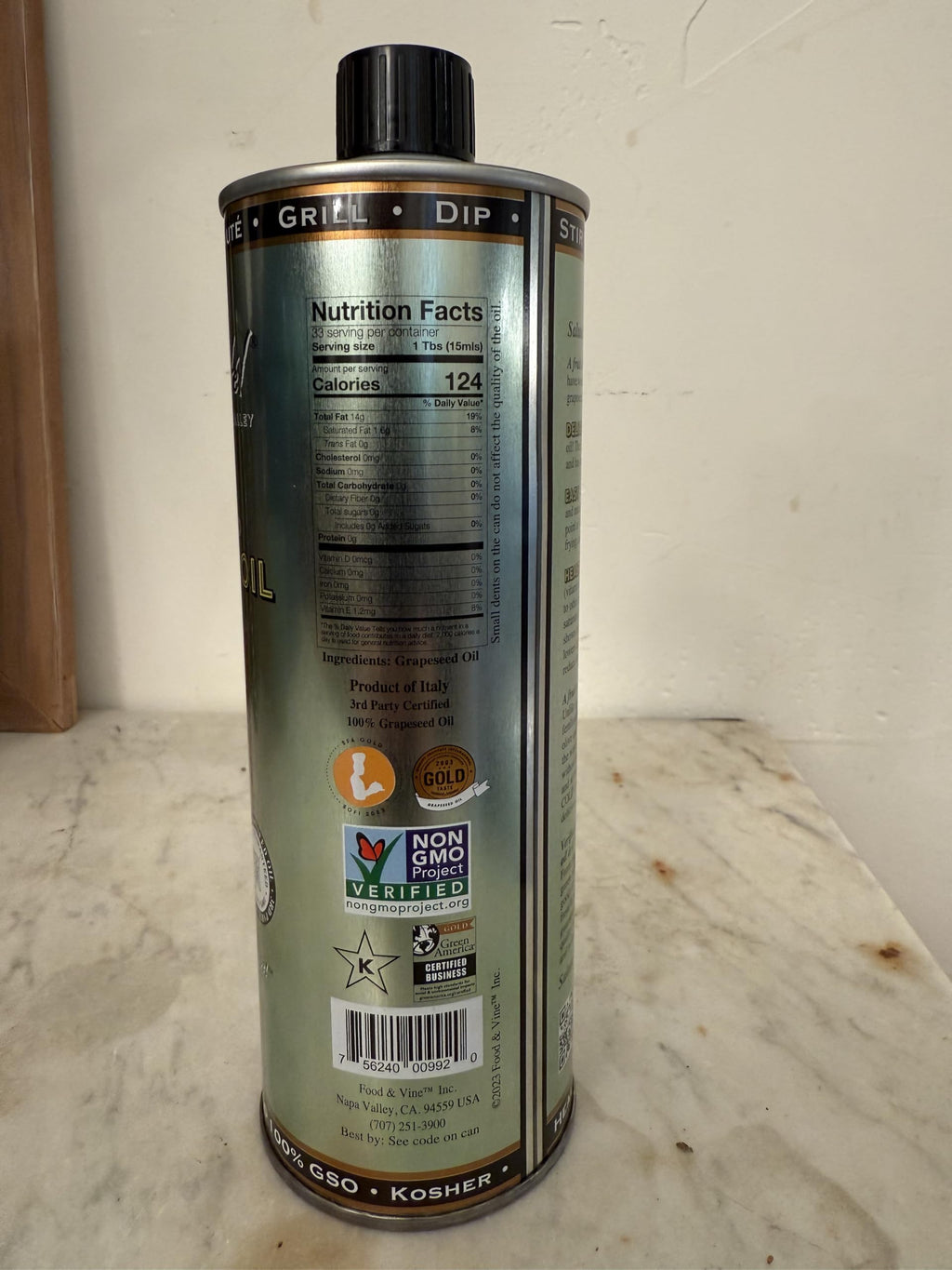 Salute Santé! Cold Pressed Grapeseed Oil – 500 ml 1-Pack — cooking oil, grapeseed oil — High Smoke Point, Neutral Flavor, Ideal for Frying, Baking & Salad Dressings Gourmet kitchen essential