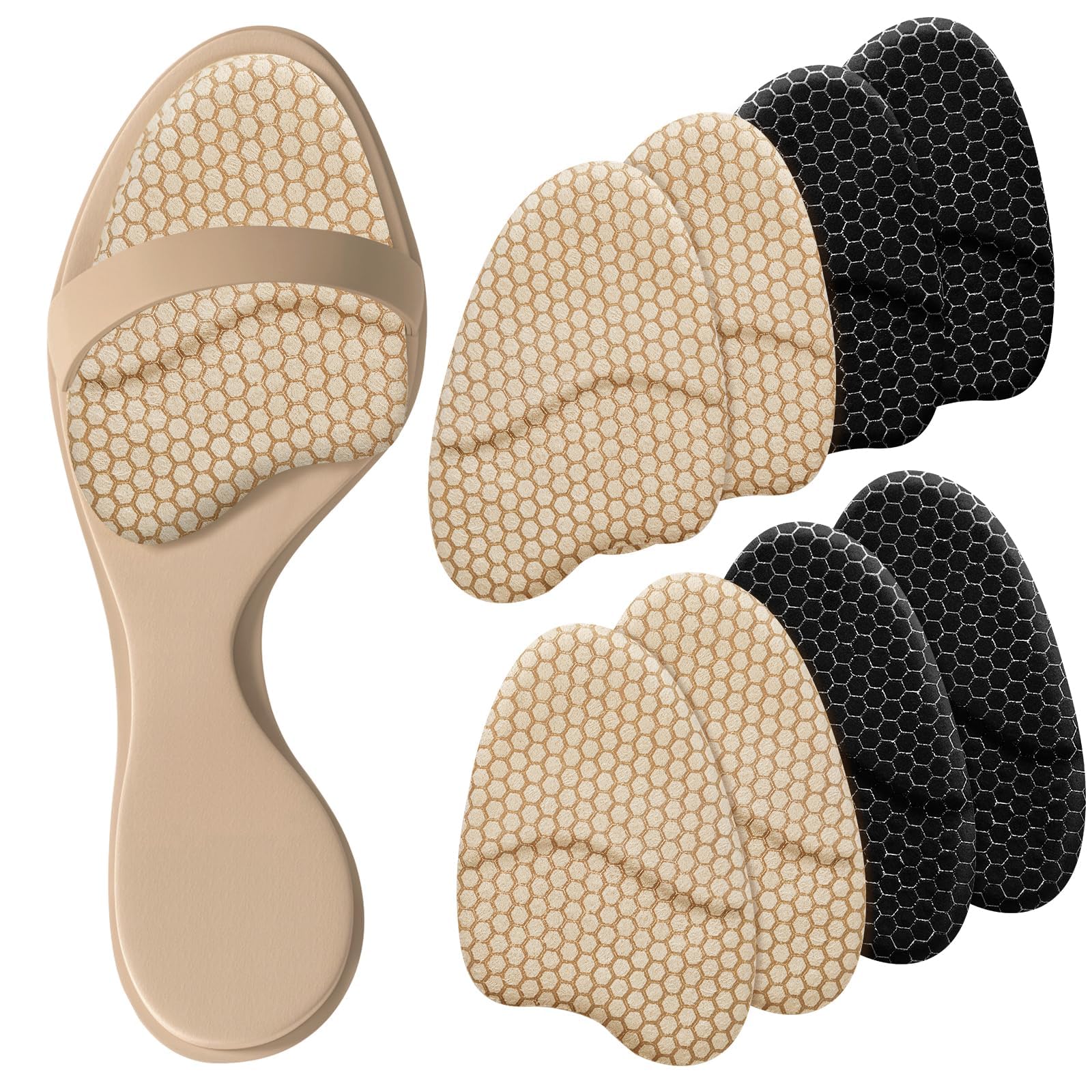 ZAIWOO Metatarsal Pads for Women, Ball of Foot Cushions, Heel Inserts, High Heel Comfort Pads (2 Pairs), Anti Slip, Invisible Design
