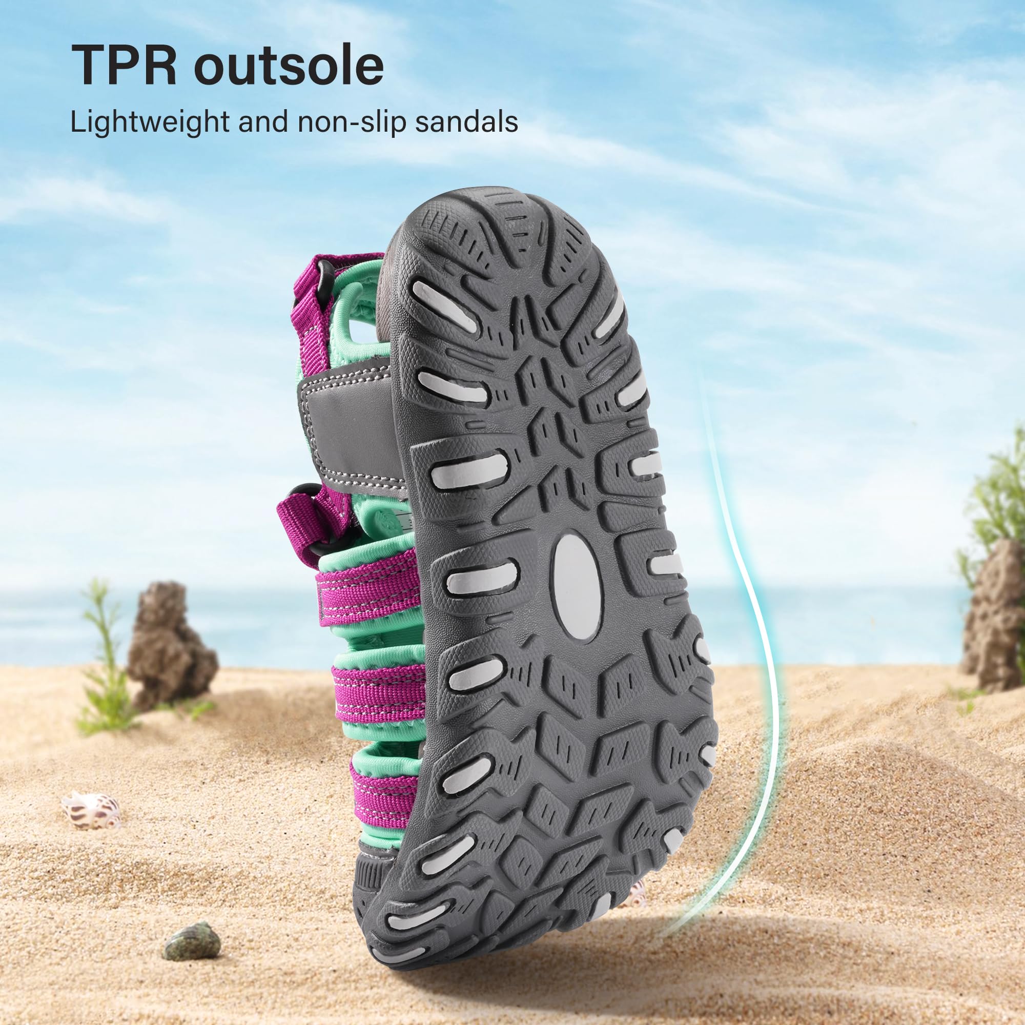 Stelle Girls Sport Water Sandals Kids Hiking Sandals Boys Summer Outdoor Beach Closed-Toe Athletic Shoes for Toddler/Little/Big Kids
