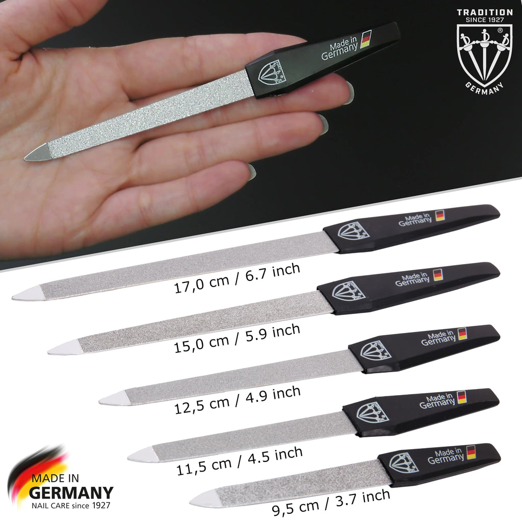 3 Swords Germany - Sapphire Metal Nail File Set 10 Pieces with 1 Piece 3-Way Nail Buffer – Nail Care Made in SOLINGEN/Germany