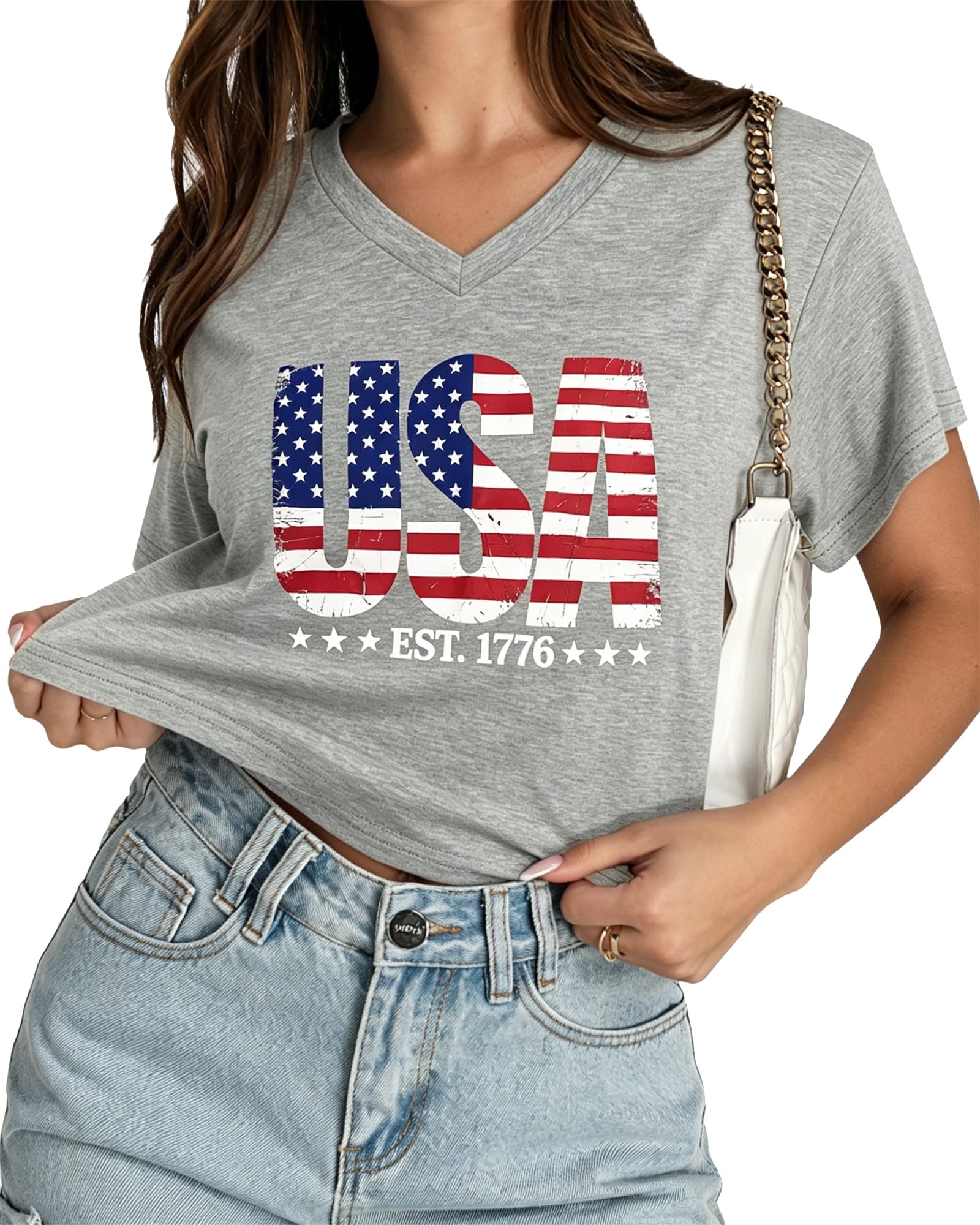 Womens Crop Tops Summer Baisc Tees V Neck T Shirts Casual Short Sleeve Cropped Top 2026