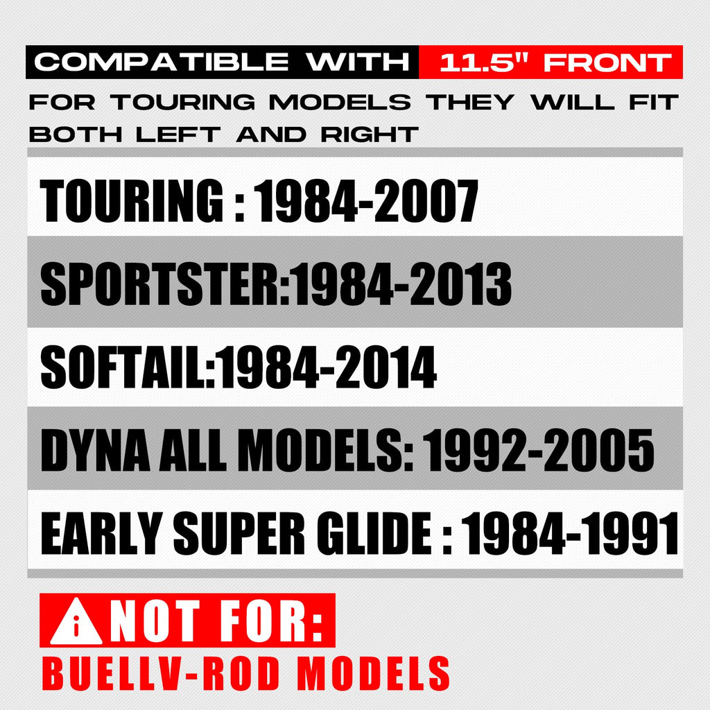 1 Piece Front Rotor and 1 Piece Rear Rotor 11.5'' set for Harley Davidson Touring Softail Sportster Dyna Early Super Glide Motorcycle,Heat Dissipation Mirror-Polished Stainless Steel Rotors