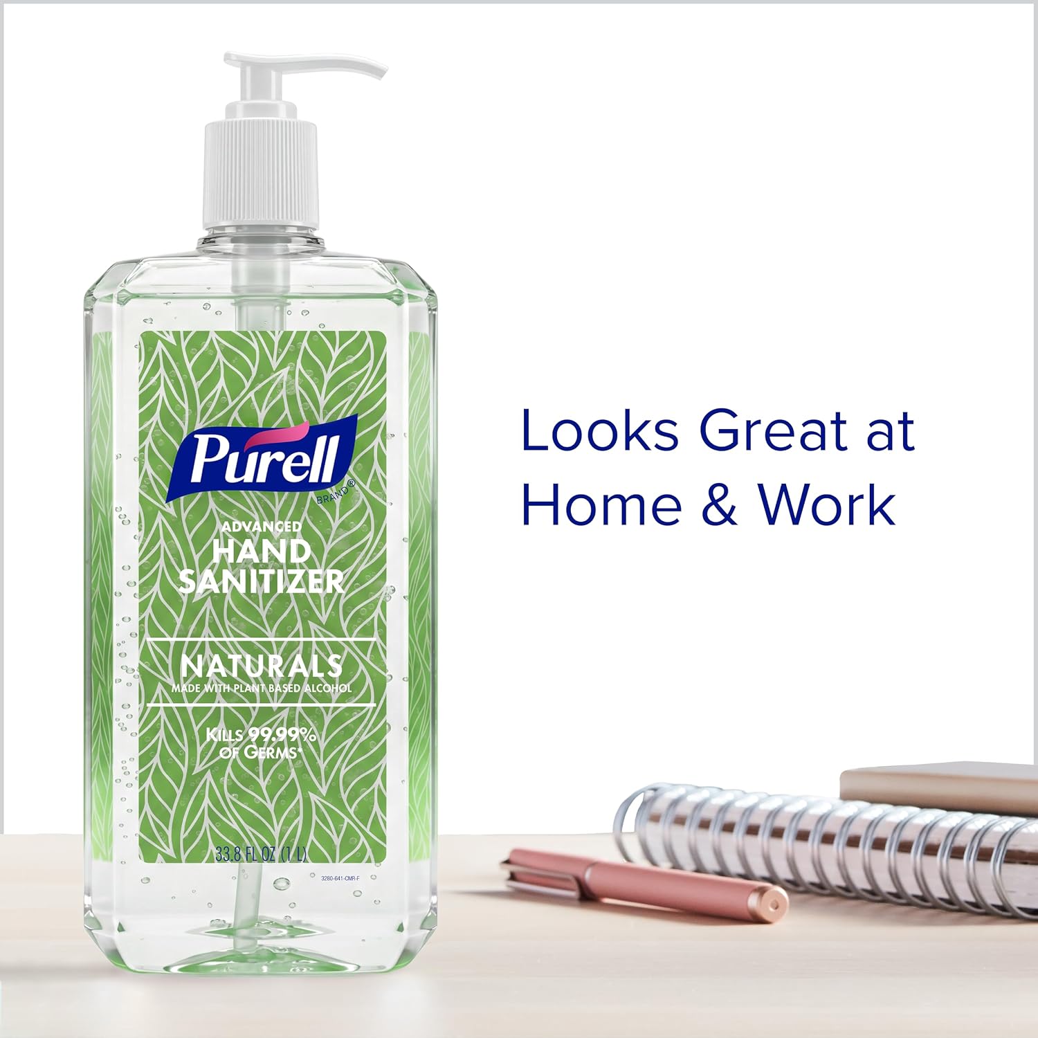 PURELL Advanced Hand Sanitizer Naturals with Plant-Based Alcohol, Citrus Scent, 1 Liter Pump Bottle (Pack of 1) - 3280-04-CMR