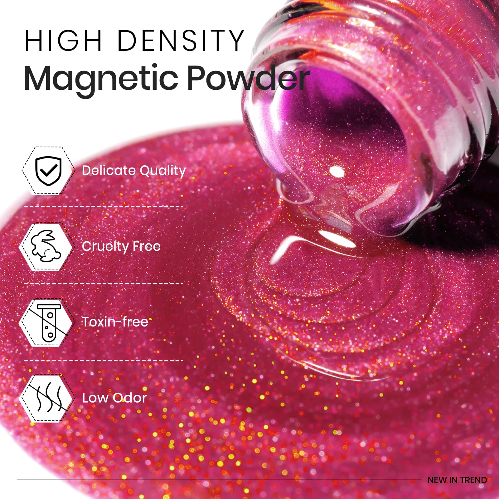 MIZHSE Cat Eye Gel Nail Polish, Moonlight Magnetic Gel Polish and Sheer Nude Nail Kit with 1 Magnet Stick, Glass Shiny Effect Silver Pink Purple Soak Off Manicure Home DIY