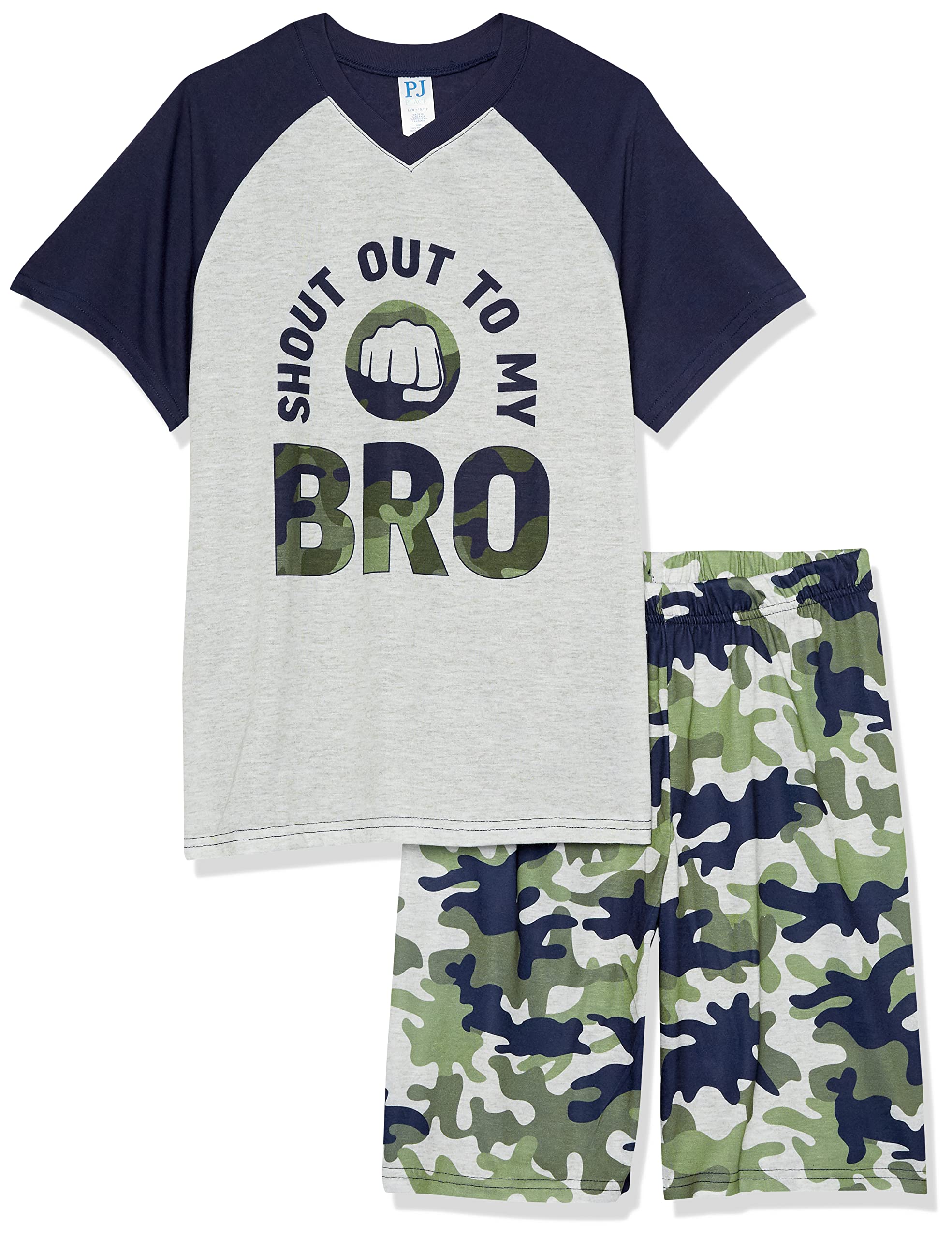 The Children's Place boys Short Sleeve Top and Shorts,2 Piece Pajama Set