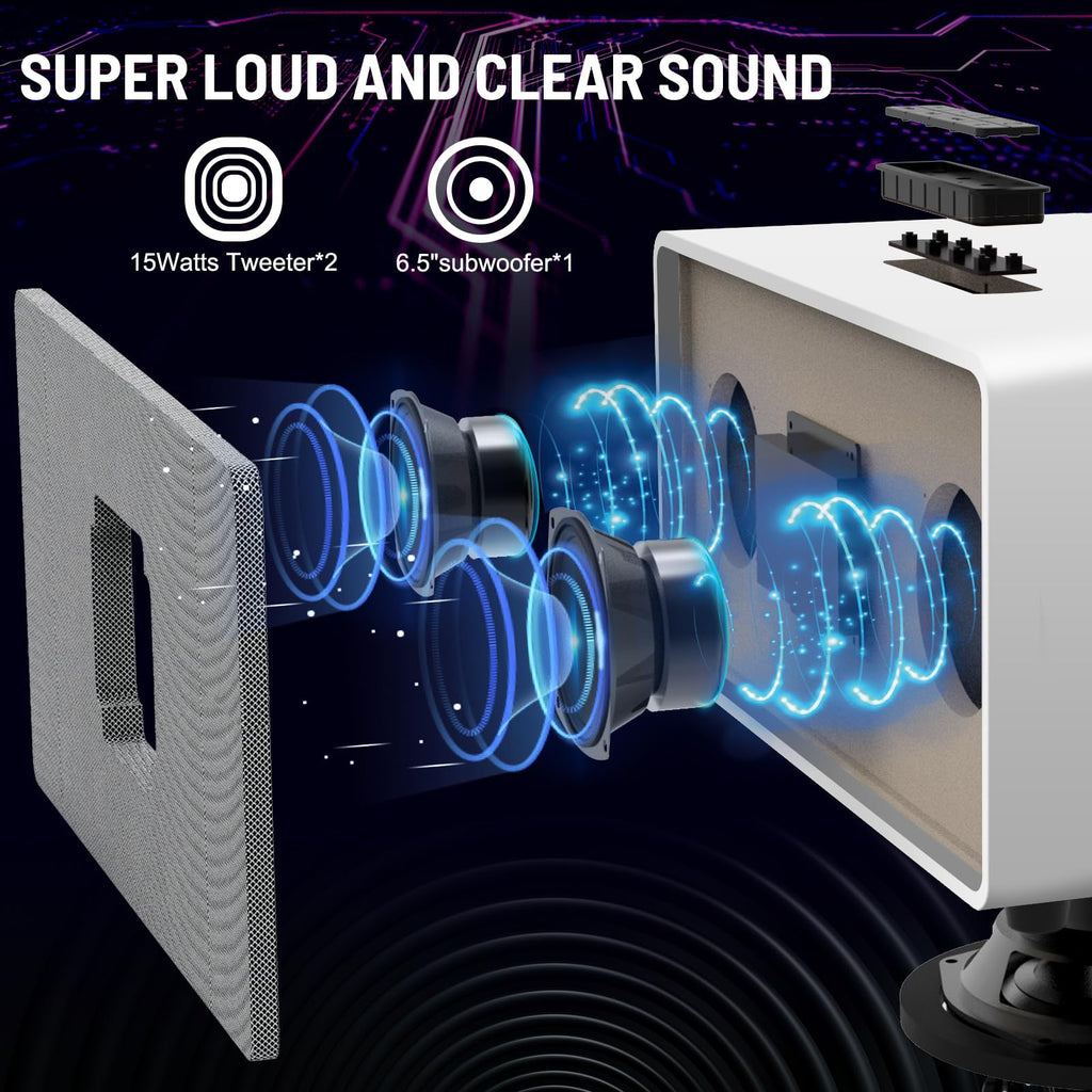 RHM K222 Karaoke Machine for Smart TV with Optical Input–Ultra-Low Latency, 3-Mic Support, 90FT Range, 70W Rich Stereo Sound, Voice Beautifier, Bluetooth/RCA, Perfect for Family Parties