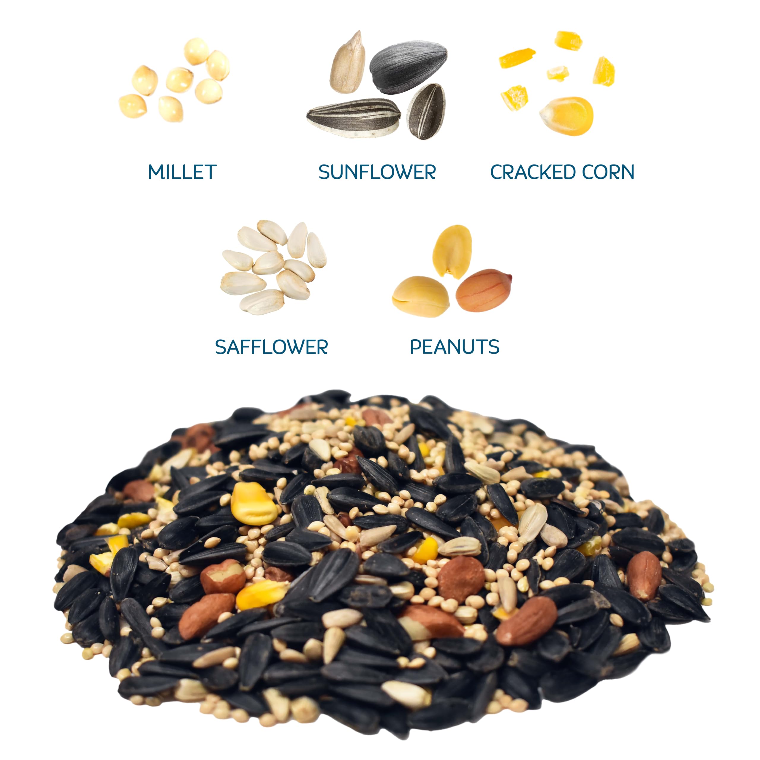Audubon Park Songbird Blend Wild Bird Food, Bird Food for Outside Feeders, 14-Pound Bag | Year-round outdoor bird food for outside feeders