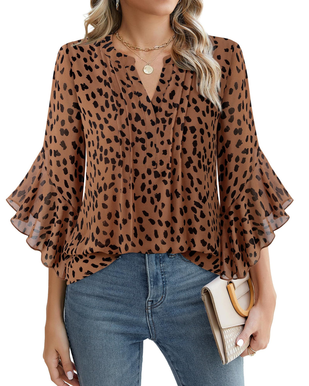 Timeson Women's 3/4 Sleeve Top | Dressy, Casual