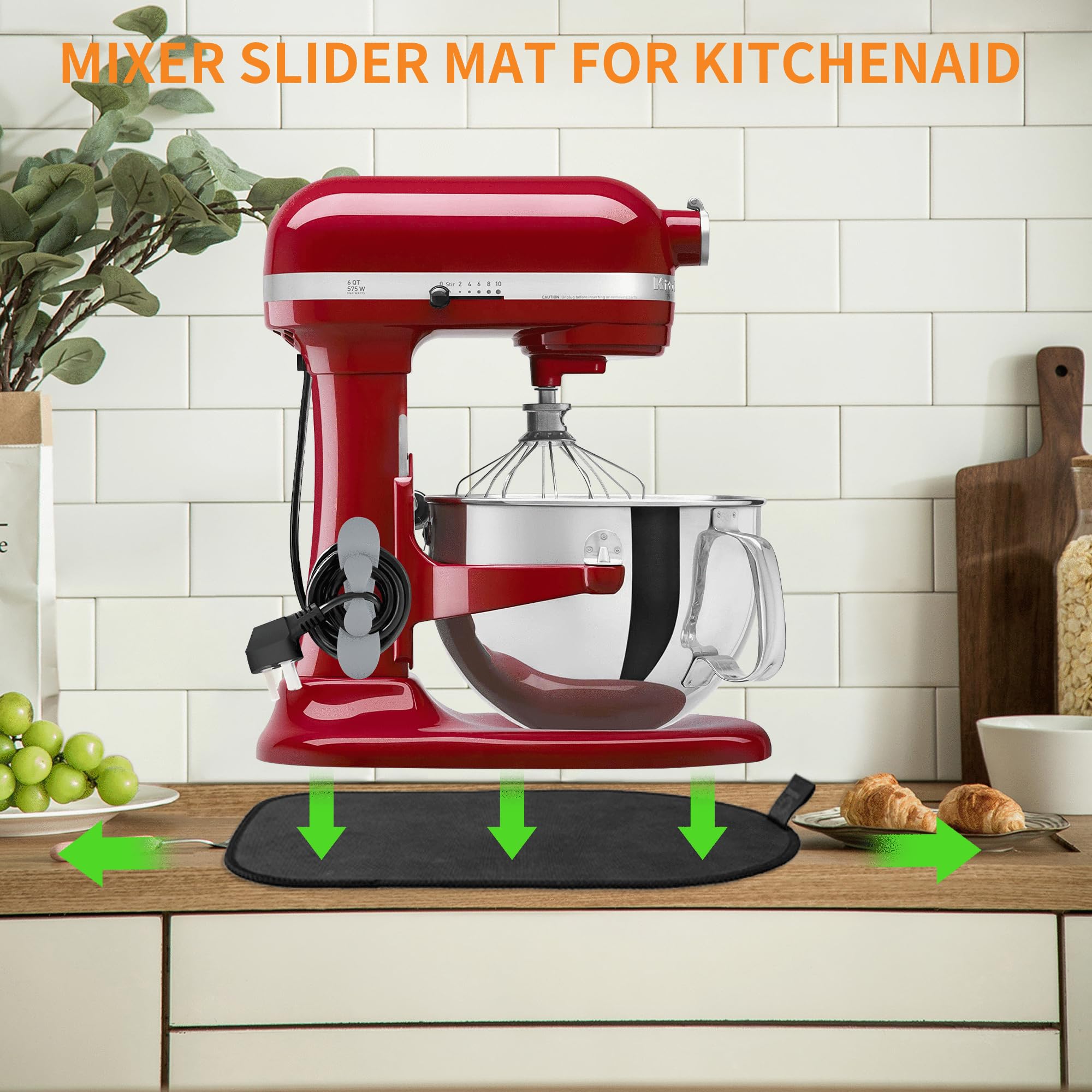 Sliding Mat for Kitchenaid Mixer, Mixer Mover Slider Mat Pad Compatible with Kitchenaid 4.5-5 Qt Tilt-Head Stand Mixer, Kitchen Appliance Slider Mat, Kitchen Aid Mixer Accessories