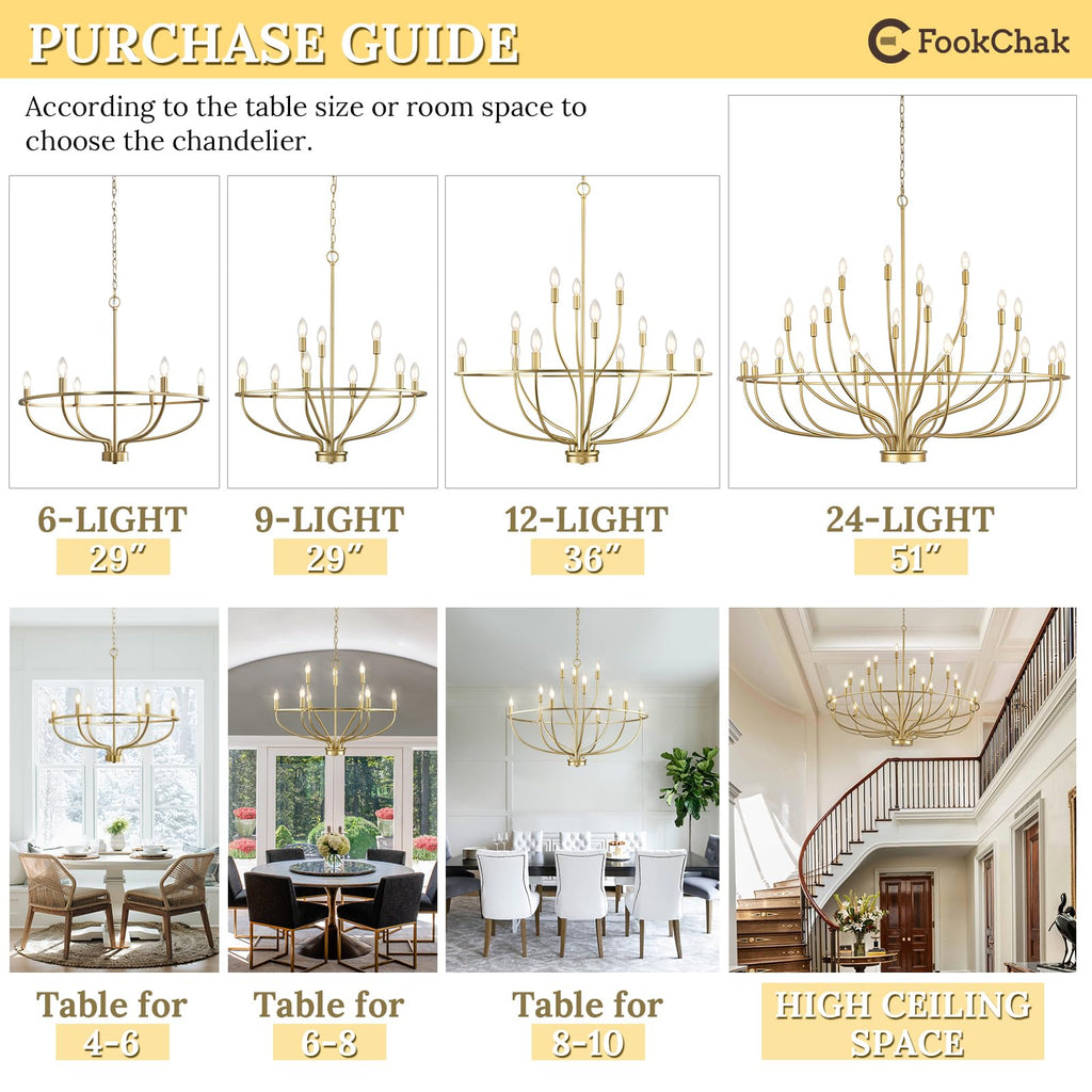 Black Chandelier 6-Light Dining Room Chandelier Kitchen Chandeliers Over Table Round Living Room Chandelier Light Fixture for Bedroom, Kitchen, Foyer
