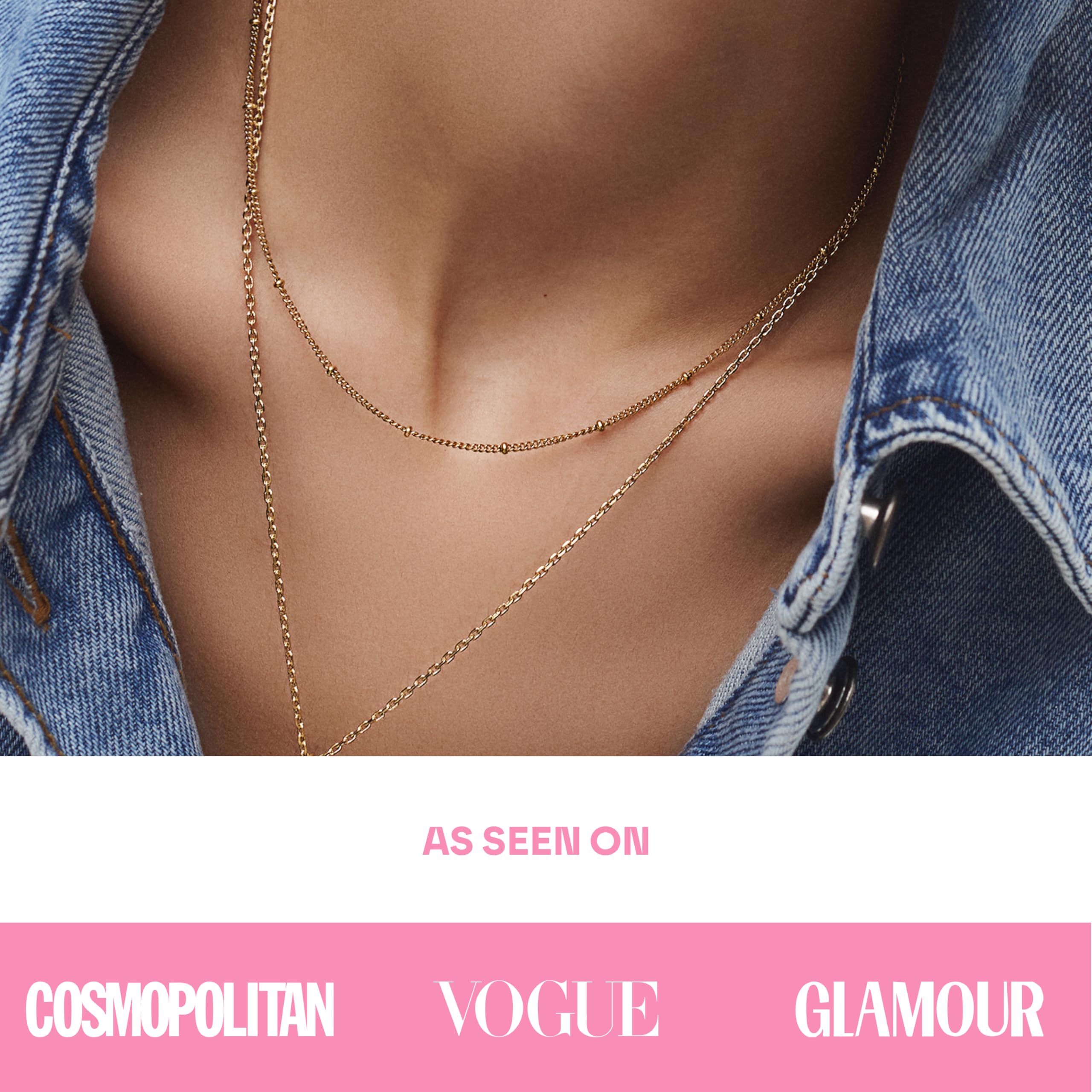 Hey Harper Gold Necklace For Women Trendy Necklace - 14K Golden PVD Coating Waterproof & Sweatproof Non Tarnish Jewelry Chain Necklaces