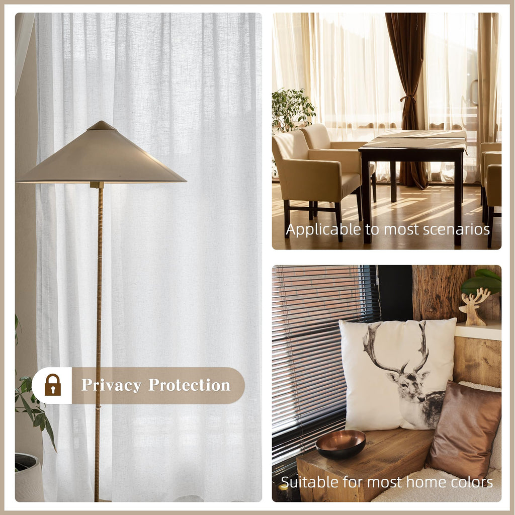 MAIHER Linen Textured Pleated Curtains 63 Inches Long for Living Room, Light Filtering Pinch Pleat Semi Sheer Drapes Curtains with Tieback and Hooks, Natural Linen (1 Panel, 54" W x 63" L)