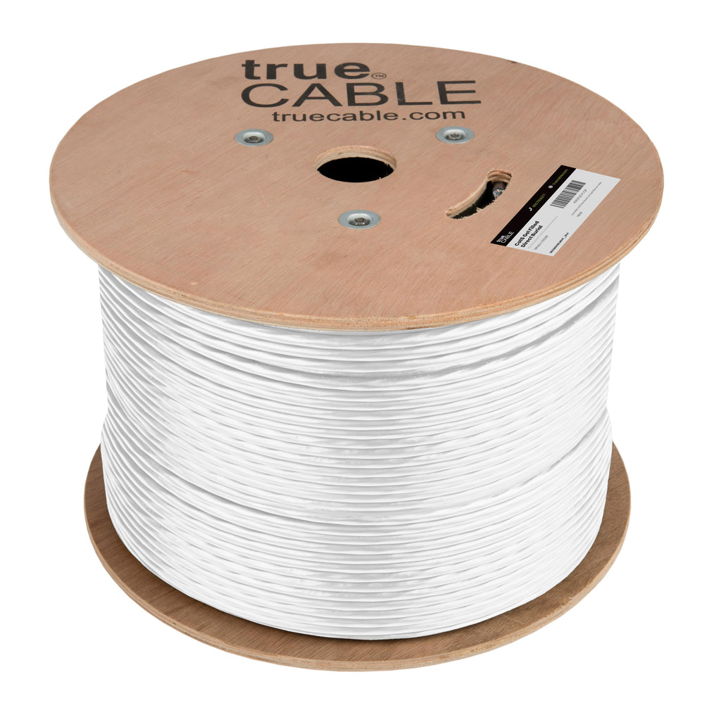 TRUE CABLE Cat6 Direct Burial Bulk Ethernet, Gel Filled, Unshielded, 500ft, Black, Outdoor OSP Jacket, Waterproof, UV Resistant, 23AWG Solid Bare Copper, 550MHz, PoE++ (4PPoE)