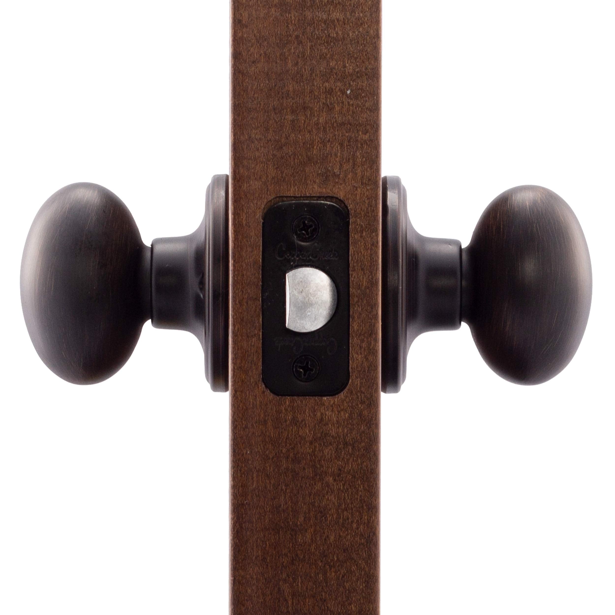Copper Creek EK2090BC Egg Door Knob, Dummy Function, 1 Pack, in Black
