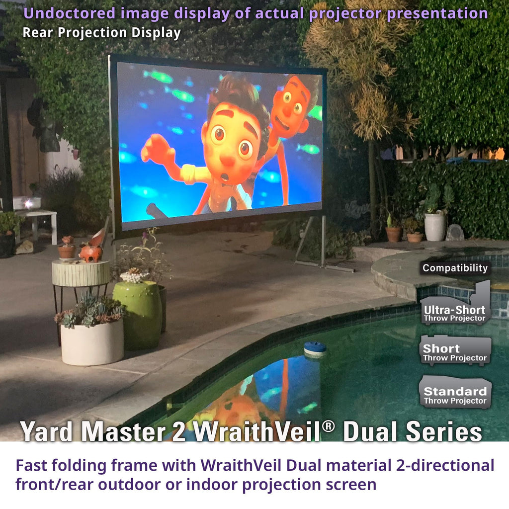 Elite Screens 100-inch Wraith Veil DUAL, 16:9, 0.8 Gain, 150° Viewing Angle, Front & Rear Projection Screen, Yardmaster 2 OMS100H2-Dual