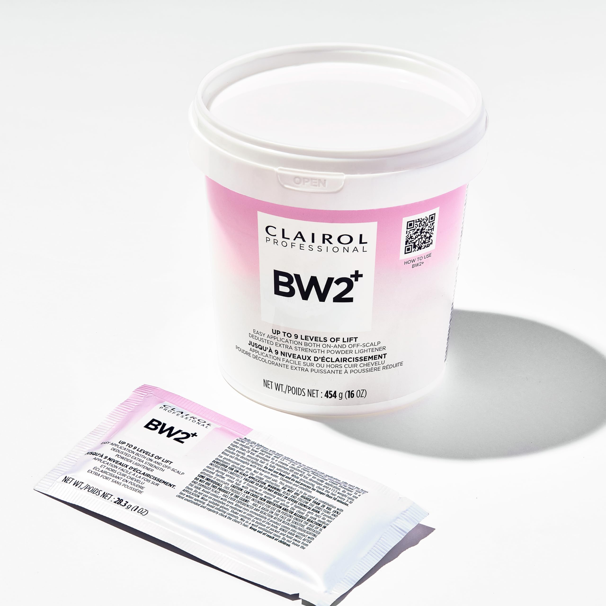 Clairol Professional BW2+ Extra Strength Powder Lightener, Up to 9 Levels of Lift for Hair Highlights & Lightening
