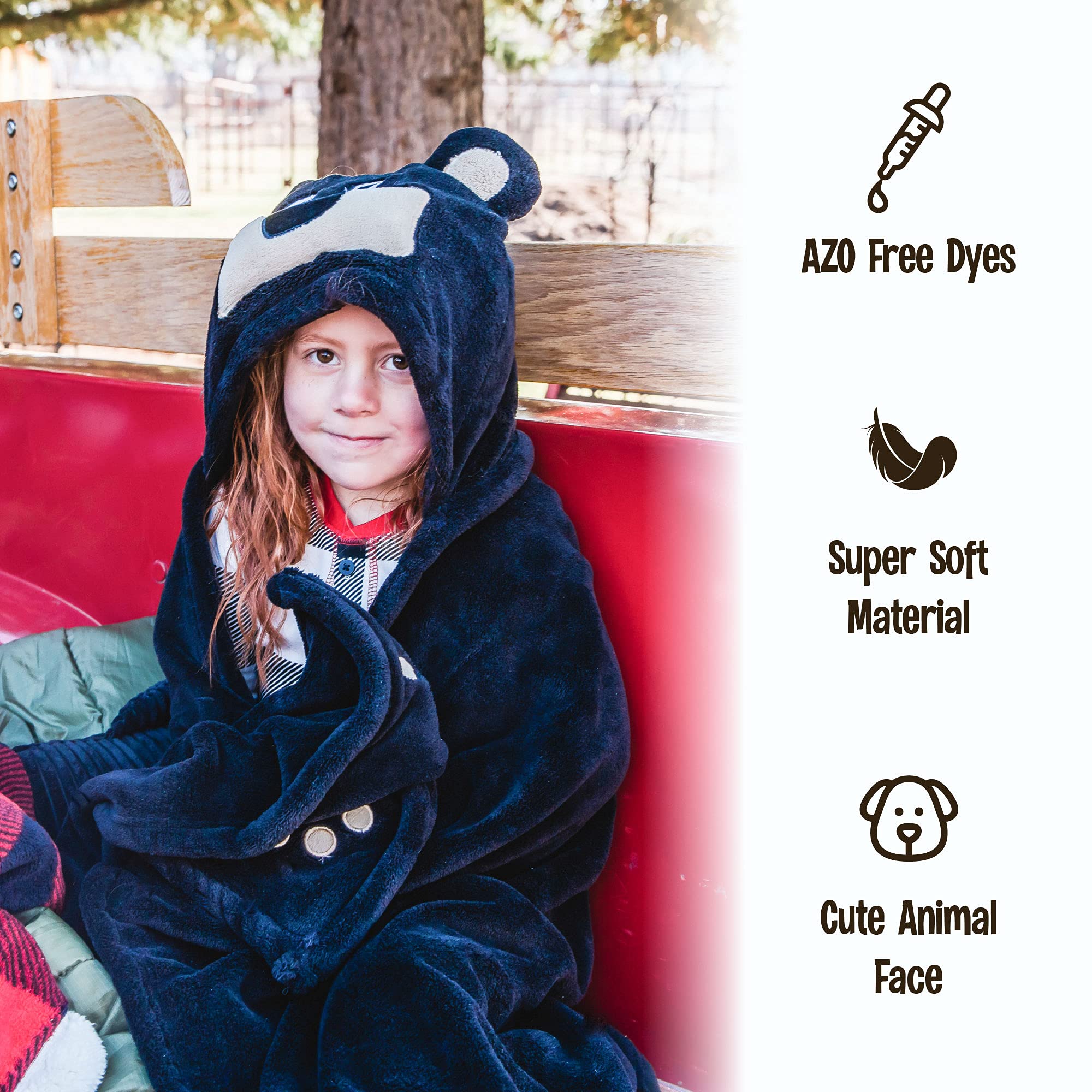 Lazy One Wearable Hooded Blanket for Kids, Animal Hooded Blanket (Bigfoot)
