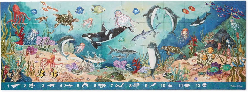 Melissa & Doug Search and Find Beneath The Waves Floor Puzzle (48 pcs, Over 4 feet Long) - FSC Certified