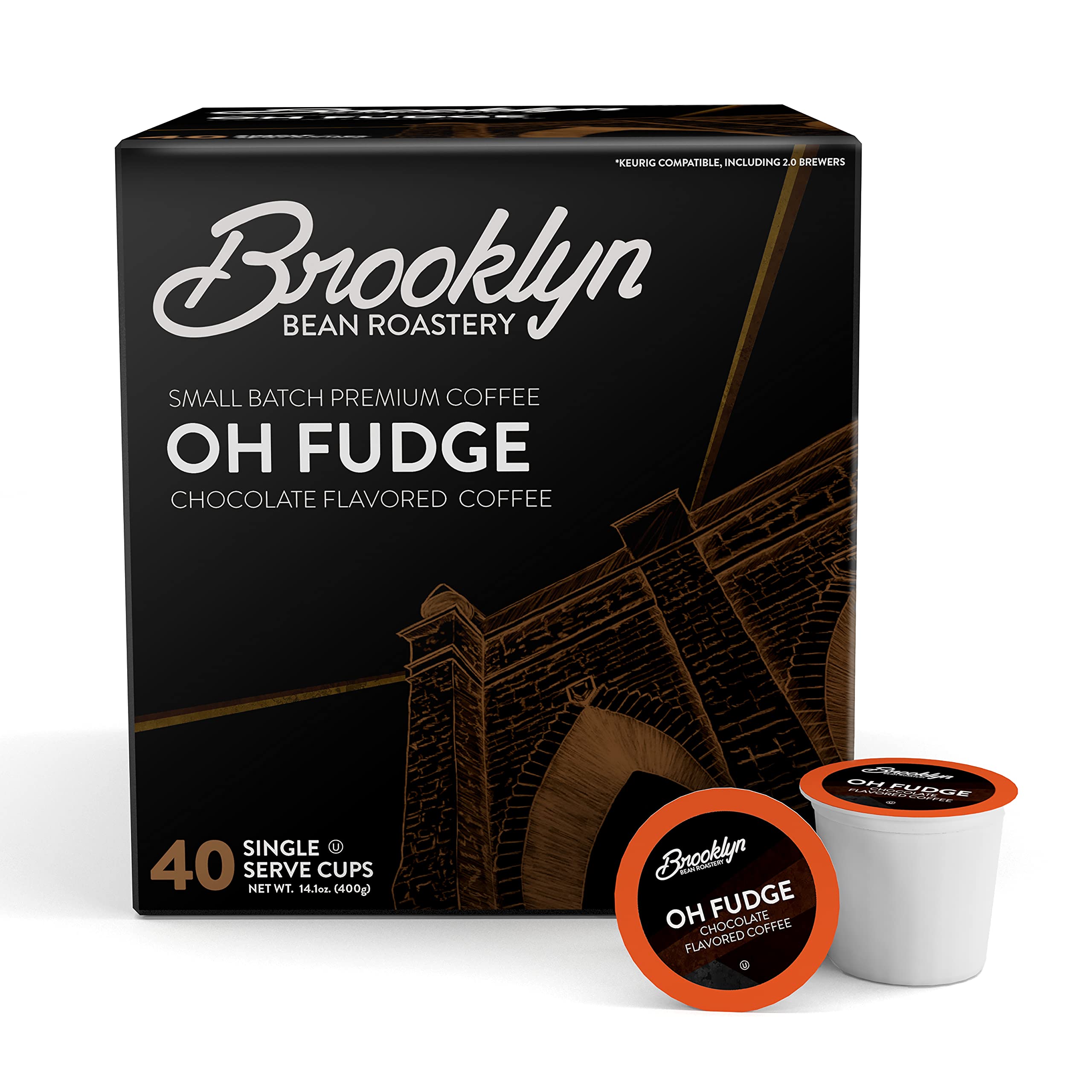 Brooklyn Beans Coffee Pods, Medium Roast Gourmet Variety Pack - Compatible with Keurig K Cup Brewers Including 2.0 Machines, 40 Count