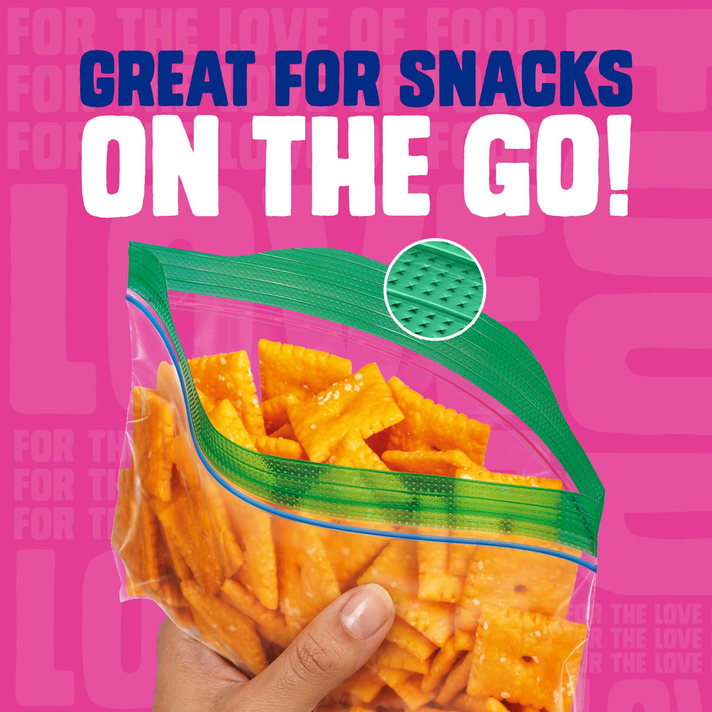 Ziploc Snack Bags, Easy Open and Close, Small Plastic Food Storage Bags, 50 Bags Total