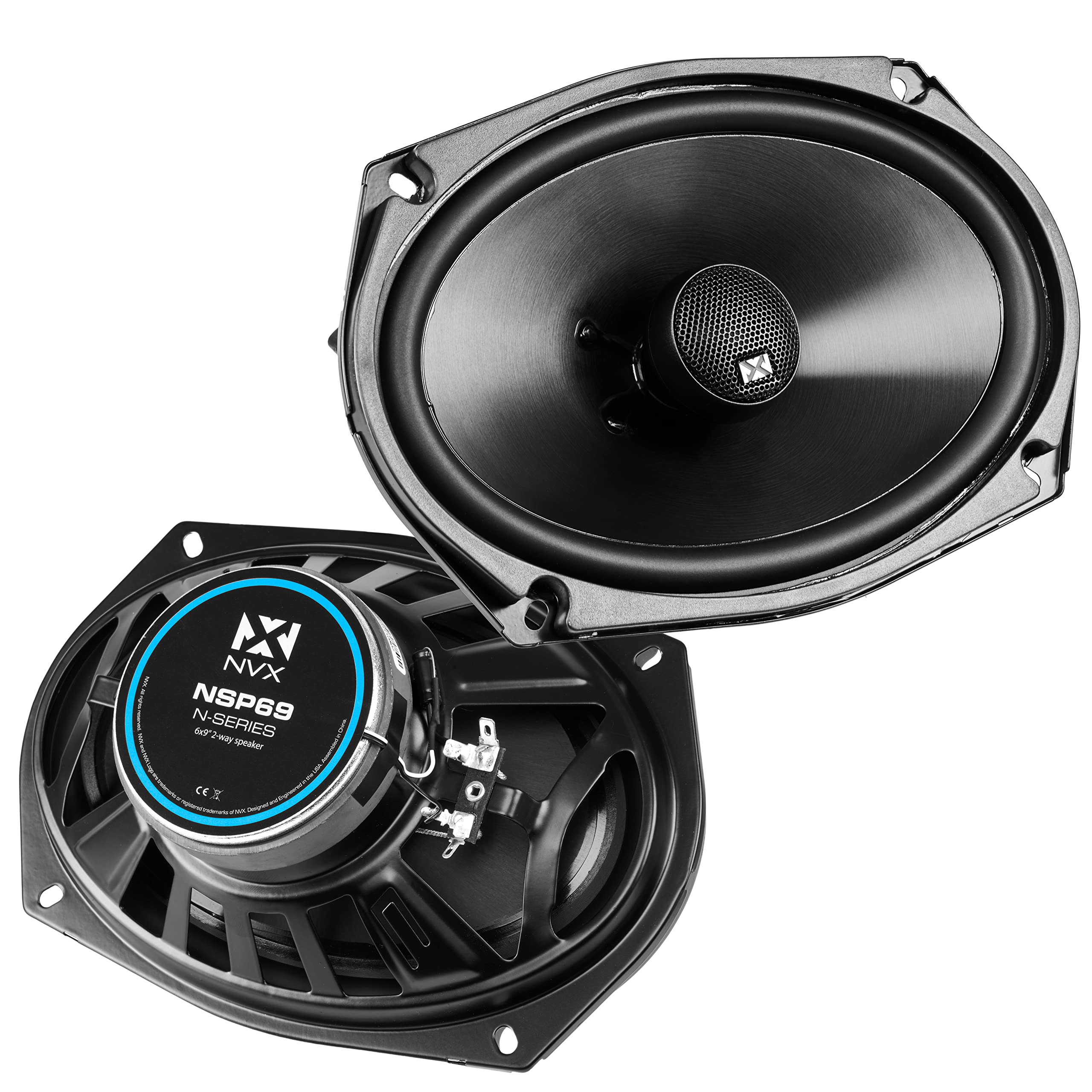 NVX NSP35 3.5" Car Speakers, 200W Max, 70W RMS, 2-Way Coaxial w/Silk Dome Tweeters & Built-in X-Overs, Easy to Install in Cars/Trucks/Doors (Pair)