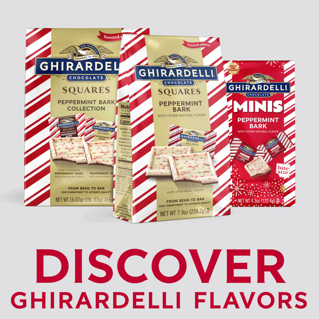 Ghirardelli Peppermint Bark Collection, Holiday Chocolate Assortment, Dark and White Chocolate with Peppermint, 10.4 oz