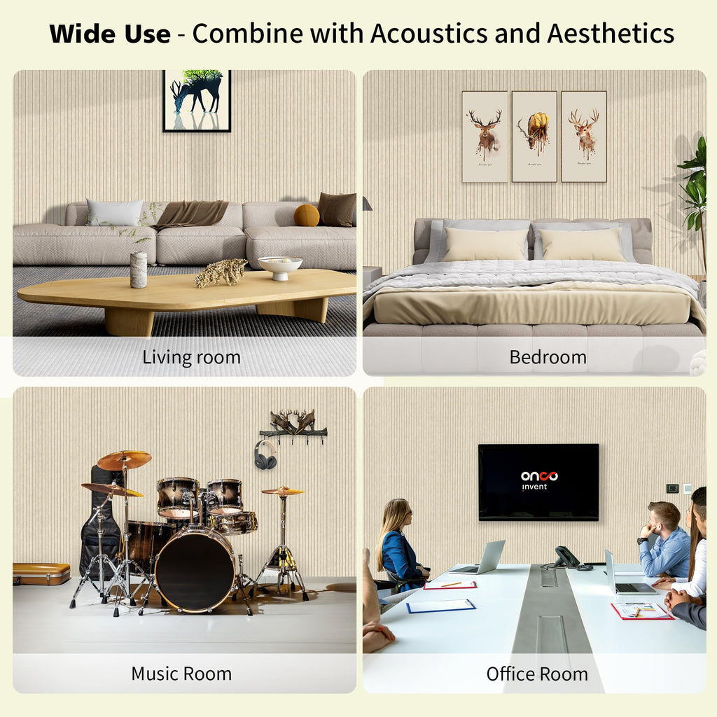 Art Acoustic Panels for Wall,5 Pack Sound Absorbing Panels,47.2” x 23.6” Soundproof Wall Panels,High-Density Acoustic Wall Panels,Decorative Sound Panels with Wood-Look