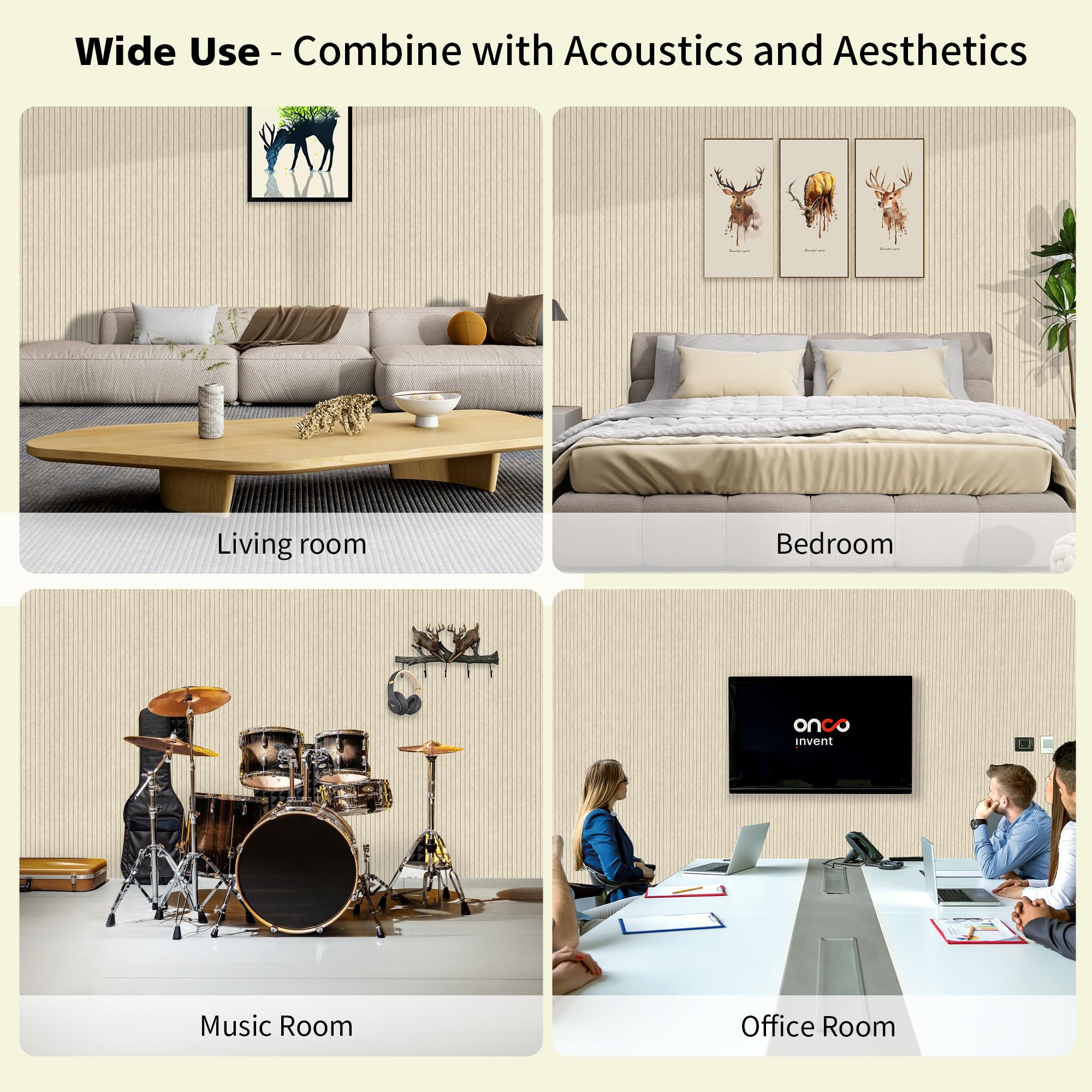 Art Acoustic Panels for Wall,5 Pack Sound Absorbing Panels,47.2” x 23.6” Soundproof Wall Panels,High-Density Acoustic Wall Panels,Decorative Sound Panels with Wood-Look