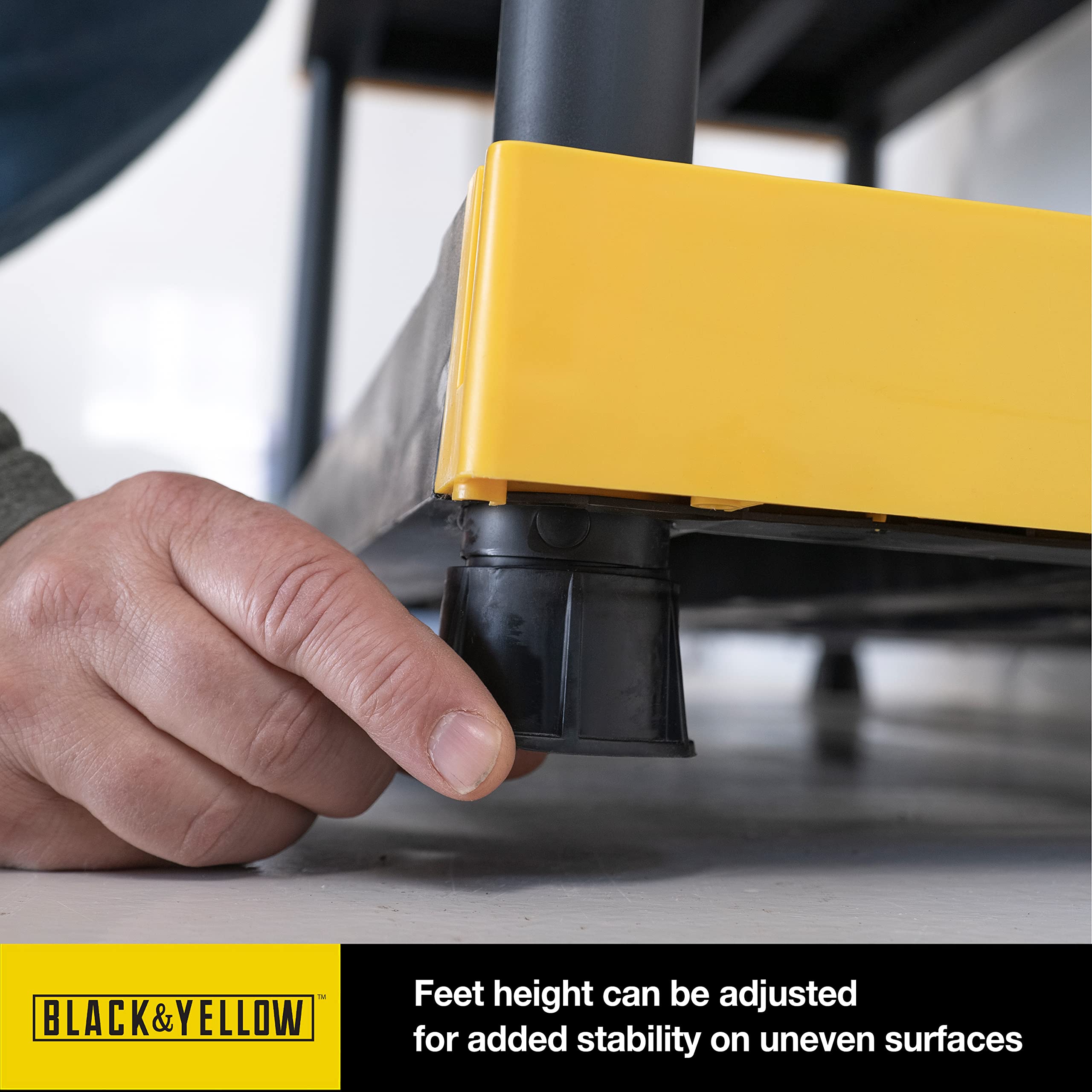CX Black & YELLOW, Shelving Unit and Heavy Duty Storage Containers, Extremely Durable (Shelf + 27 Gallon Container (4-Pack))