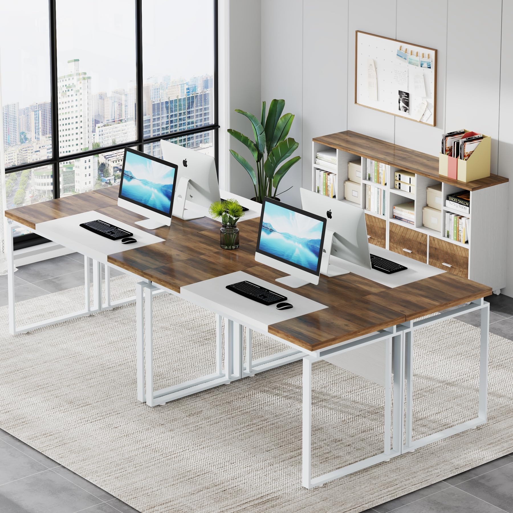 Tribesigns L-Shaped Executive Desk with Reversible File Cabinet, 63" Office Desk with Storage Drawers, L-Shaped Computer Desk with Drawer Cabinet for Hanging Letter Size Files (Gray & Black)