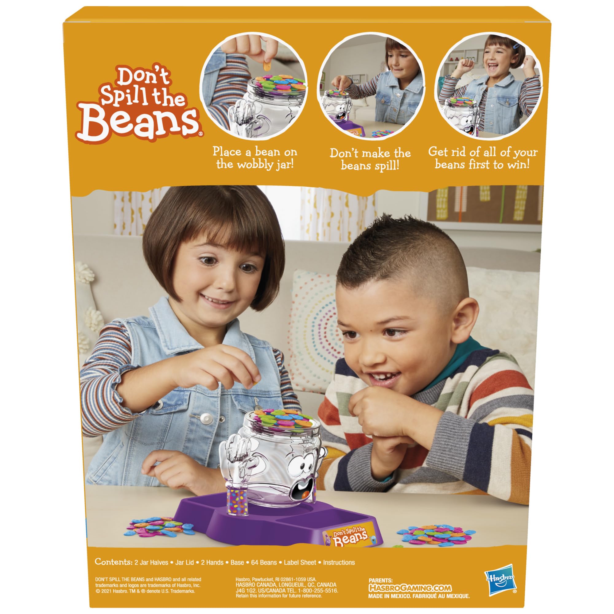 Hasbro Gaming Don't Spill The Beans Game for Kids, Easy and Fun Balancing Game for Children Ages 3 and Up, Easter Gifts for Boys and Girls, Preschool Games for 2 Players, Kids Board Games