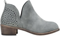 Vepose Women's Short Ankle Boots Low Heel, Western Cutout Perforated Booties