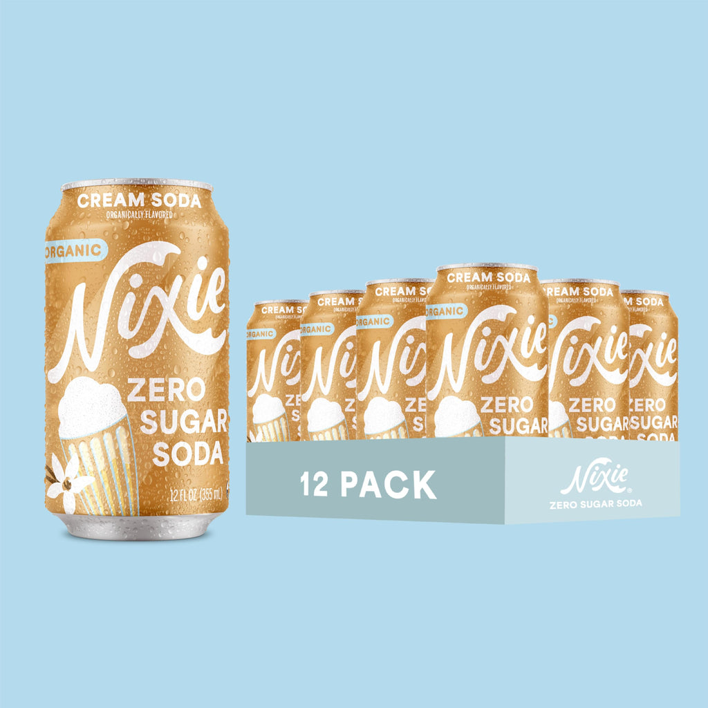 Nixie Organic Zero Sugar Soda, NEW Cherry Cola, Healthy Soda Pop, Non-GMO, 0 Sugar, 0 Calories, 40mg Caffeine, 12oz Cans (12 Pack)