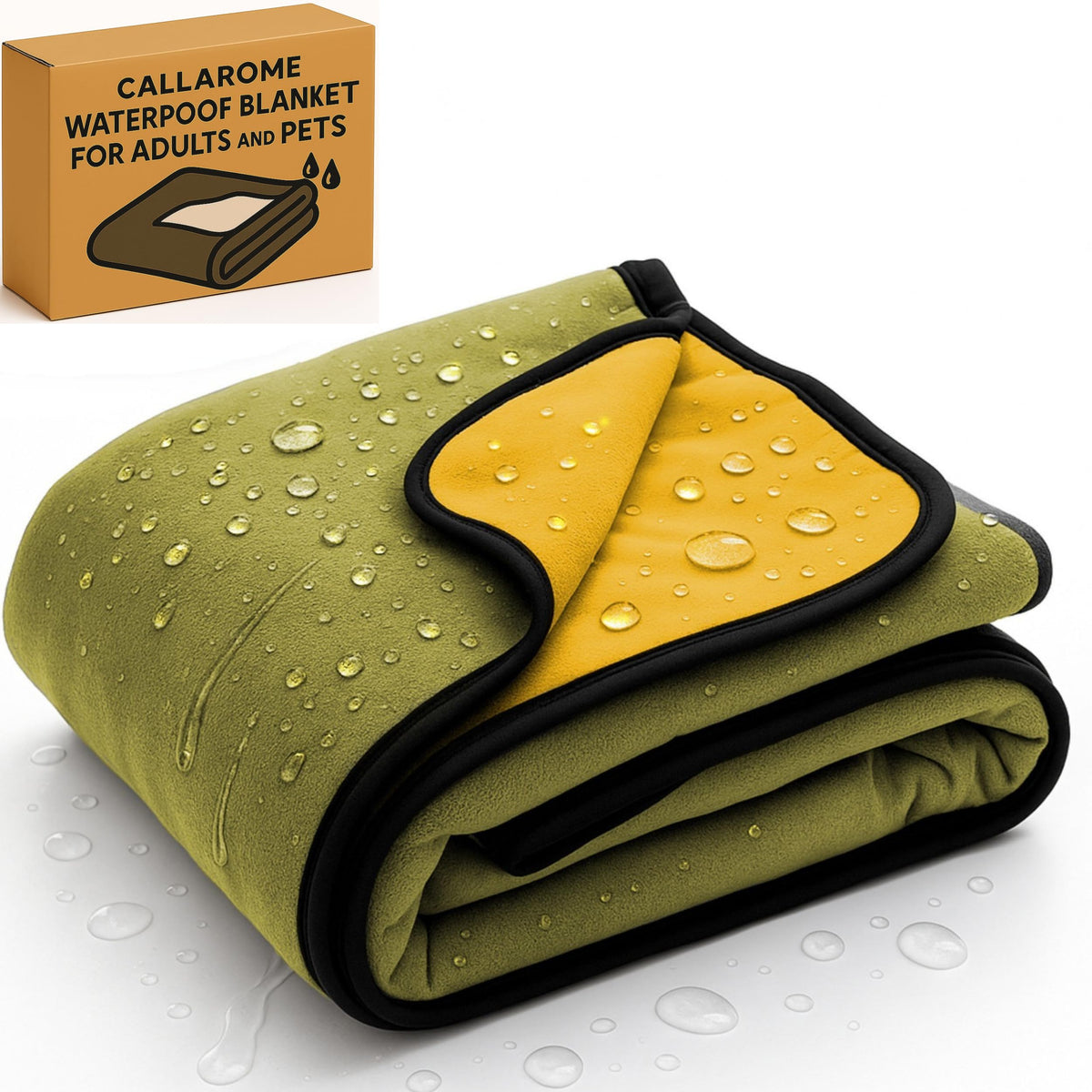 Waterproof Blanket for Bed & Couch Protection, Reddish/Green, 80"x90" | High-Density Heavy-Duty Material – Ultra-Soft & Durable Soft Fleece, Leakproof, Reversible, Silent No-Crinkle Design