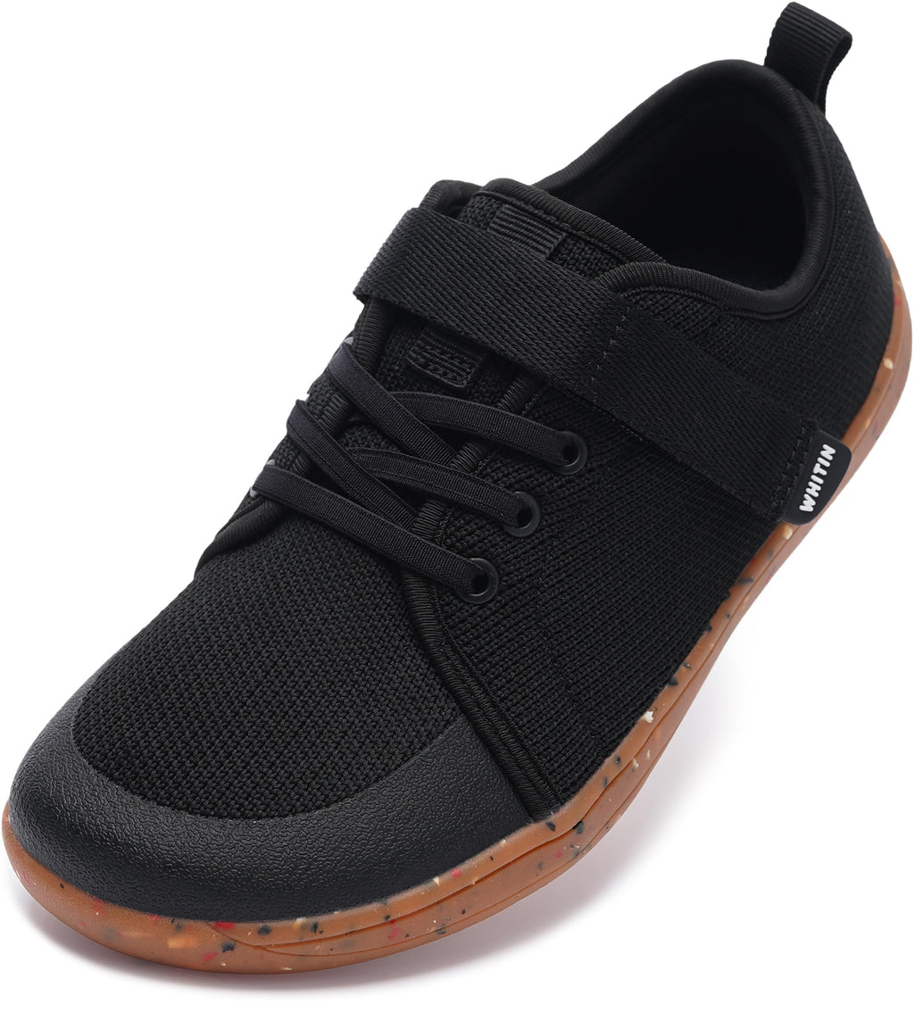WHITIN Little/Big Kid Barefoot Shoes | Boys/Girls Lace-up Minimalist Sneakers | Wide Toe Box | Natural Flexible Fit