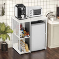 KirKical 3-Tier Coffee Bar Cabinet with Mini Fridge Space, Heavy-Duty Rustic Grey Microwave Stand Baker Rack, Utility Storage Organizer Shelf for Home Kitchen Dorm, Slate Grey