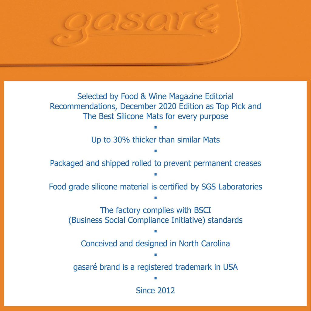 GASARE, Set of 2, Extra Large, Thick, Silicone Mats for Kitchen Counter, Heat Resistant Mats, Countertop Protector, Non-Slip, Easy to Clean, 25 x 17 Inches x 1.4mm, Black