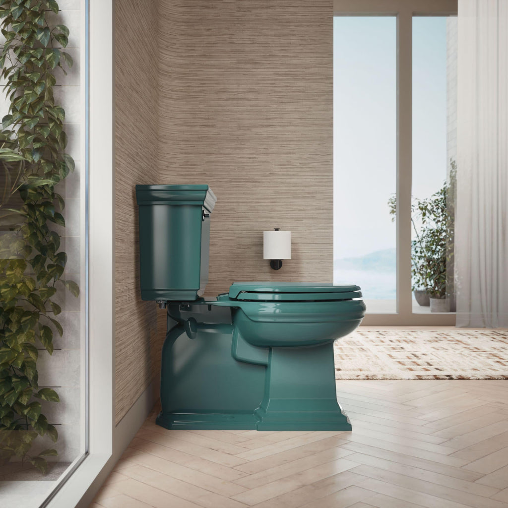KOHLER 4733-RL-17 Glenbury ReadyLatch Quiet Close Elongated Toilet Seat, Soft Close Toilet Seats, Teal