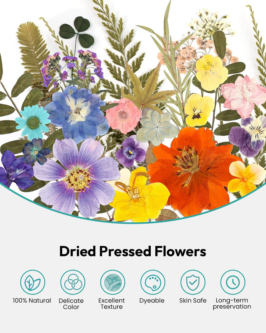 Dried Flowers, Resiners 58Pcs Pressed Flowers for Craft Pink Real Natural Dried Flowers Dry Leaves Kit for DIY Making Crafts Resin Soap Candle Scrapbook Supplies Card Making Jewelry