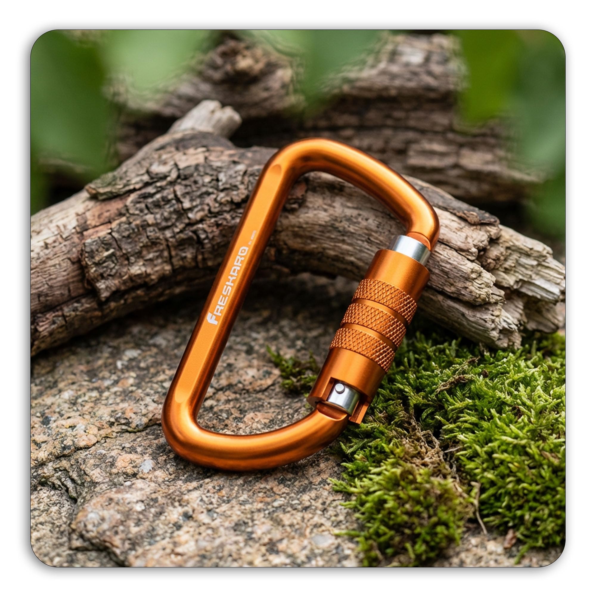 FresKaro 3inch 12kN-2698lbs Auto Locking Carabiner Clips, Solid D Shape, Heavy Duty 7075 Aluminum, Lightweight 1.09oz, Rust Proof, for Hammock, Hiking, Dog Leash, Keychain etc., Multi-Colors