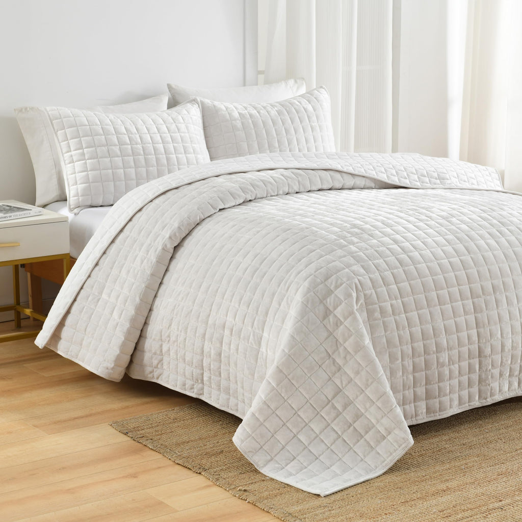 Secgo Twin Comforter Set for Bed - 100% Cotton Quilts Twin Size, Black Bedspreads with 2 Pillow Shams, Patchwork Reversible Lightweight Bedding
