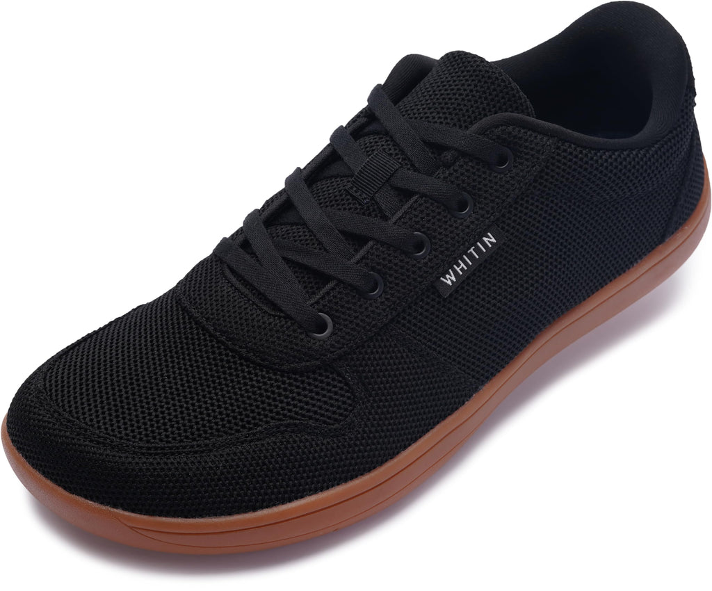 WHITIN Men's Wide Toe Box Barefoot Sneakers + Breathable Knit Walking Shoes