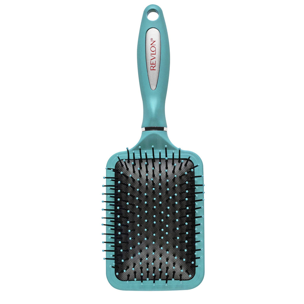 Revlon Straight & Smooth Soft Touch Paddle Hair Brush Set, Black + Berry