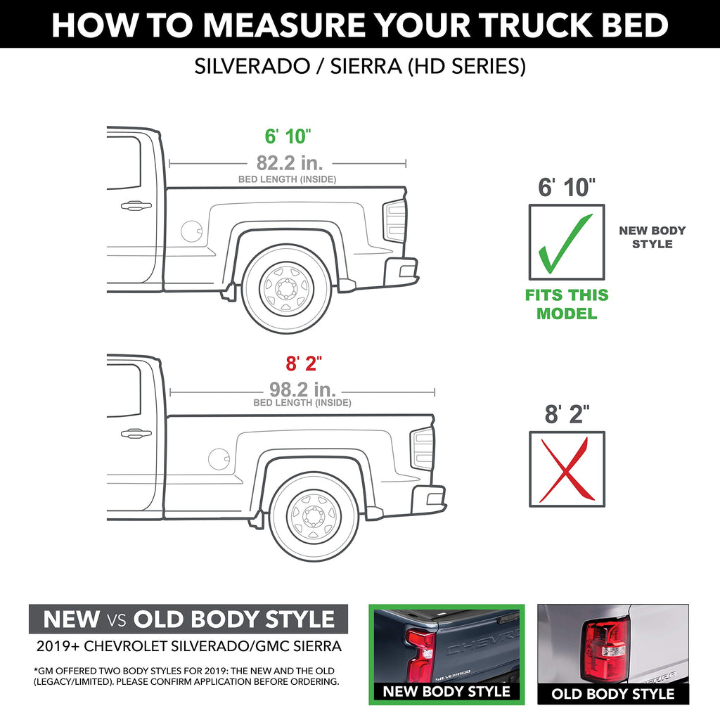 RealTruck BAK BAKFlip F1 Hard Folding Truck Bed Tonneau Cover | 772133 | Fits 2020-2026 Chevy/GMC Silverado/Sierra 2500/3500HD 6' 10" Bed (82.2")