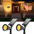 Solar Power Spot Lights Outdoor Waterproof for Christmas Decorations, Flag, Tree, Wreath, Santa Claus, Snowman, Bright LED Landscape Lamp Uplights for Outside Garden, Yard, Patio, Sidewalk,Warm White