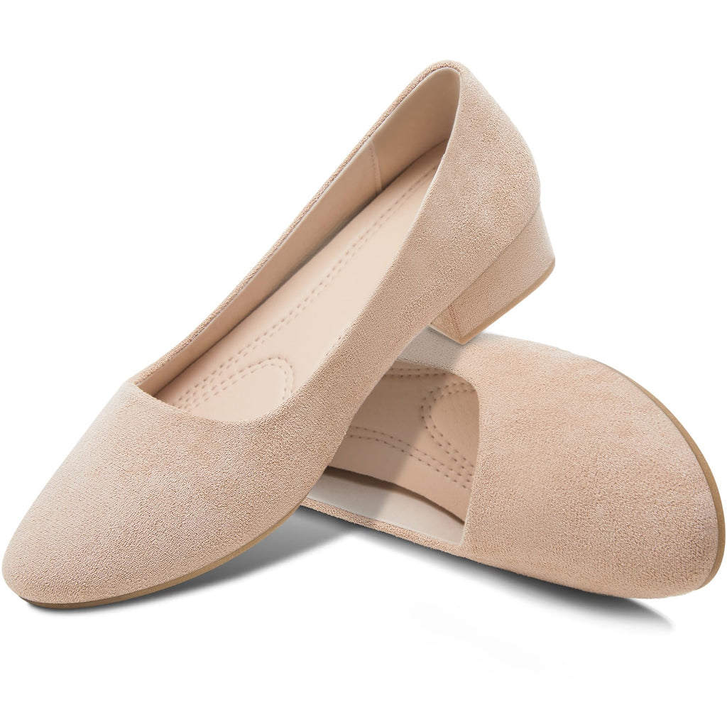 AISFAES Women Pumps Low Chunky Rounded Toe Heels Healed Dress Pumps Elegant Wedges Working Shoes
