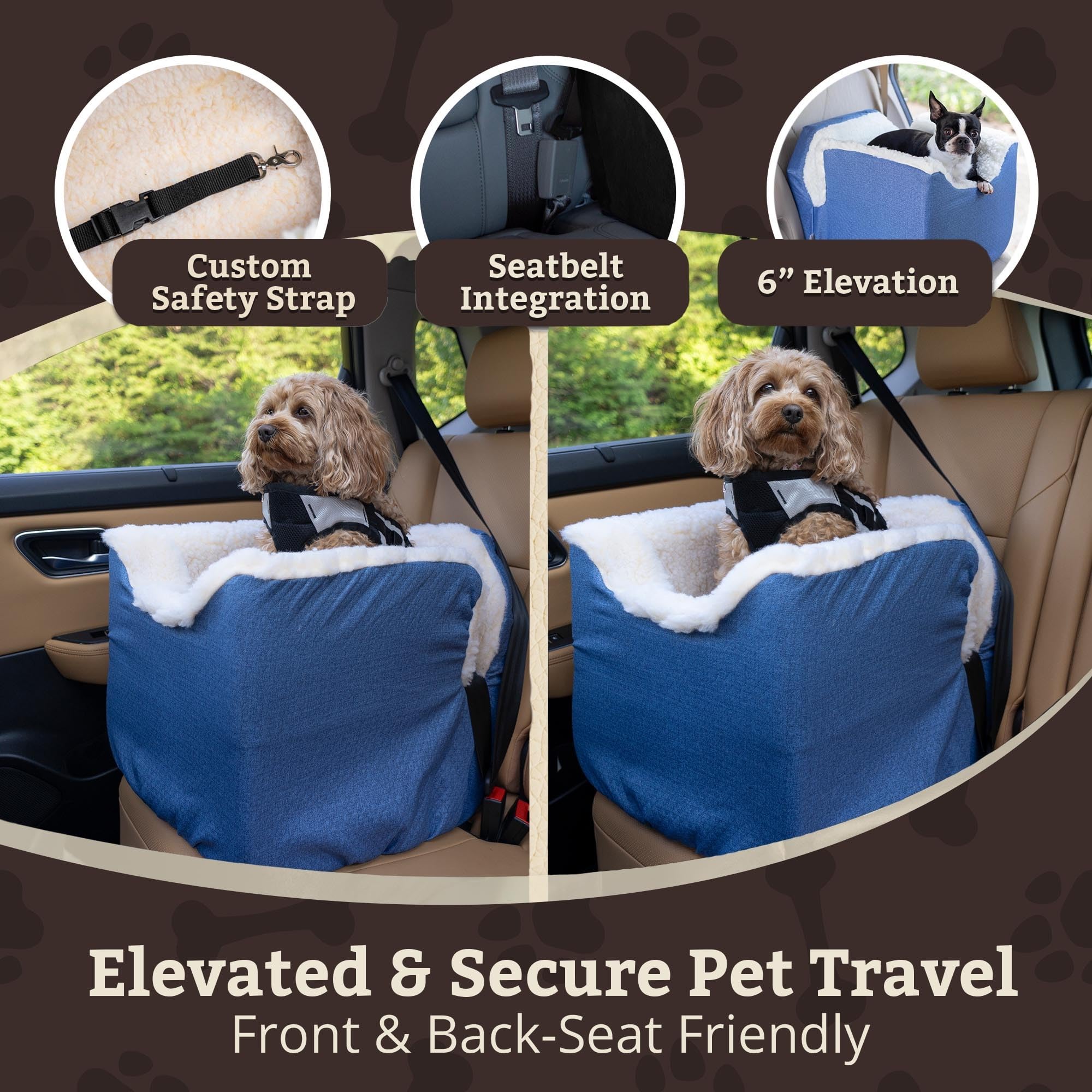 SNOOZER PET Products Lookout 1 Dog CAR SEAT, Birch Diamond, Small
