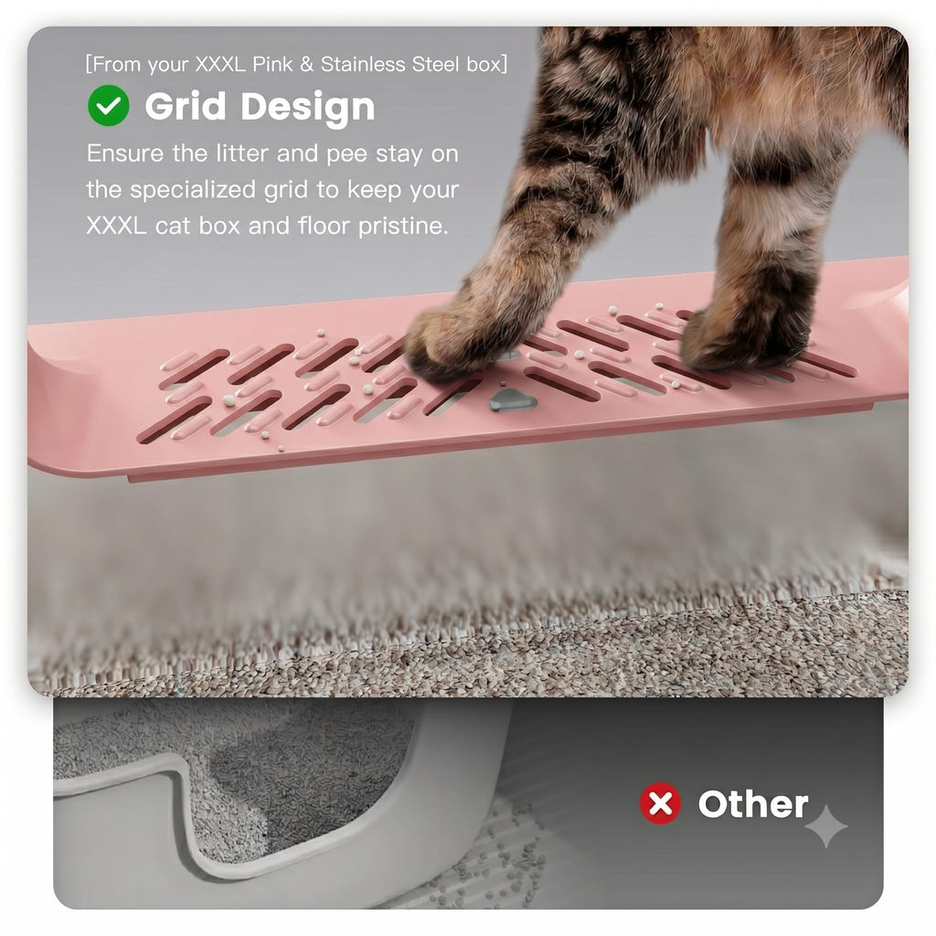 Extra Large XXL Stainless Steel Cat Litter Box with Lid, 26" L x 18" W x 12" H Metal Litter Box with Hight Sides for Big Cats & Multiple Cats, Never Absorbs Odors, Anti-Urine Leakage, Easy Cleaning