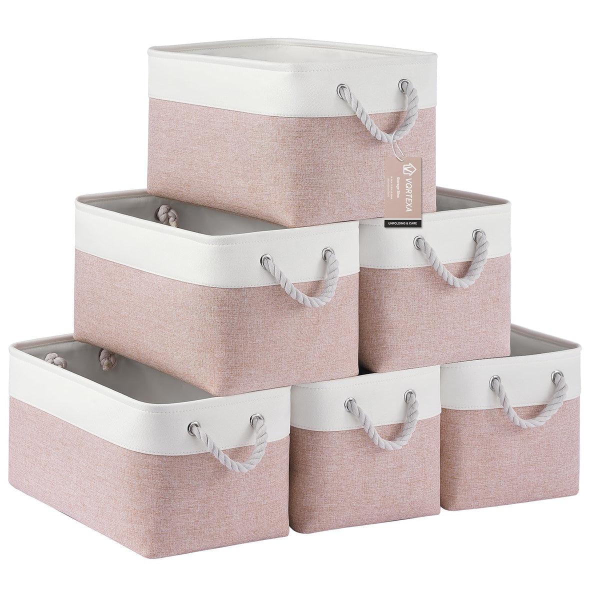 Storage Baskets for Shelves 11.8x7.9x5.2 Inch, Foldable Fabric Storage Bins with Handles, Small Storage Baskets for Organizing Closet, Office, Home Organization (1-Pack, Gray)